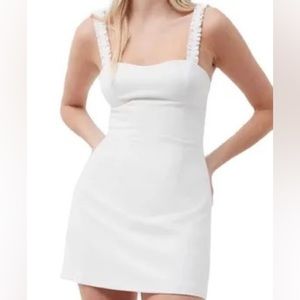 White Ruffle Sweetheart Mini Dress - French Connection